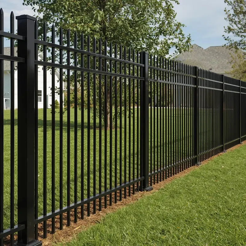 Black aluminum residential fence in League City TX