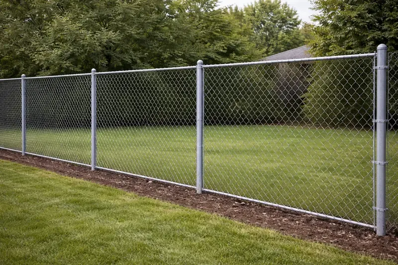 Residential galvanized chain link fence in Pearland TX