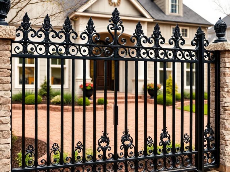Wrought iron fence and gate in Friendswood TX